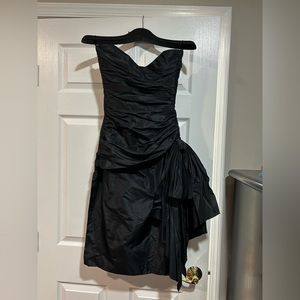 Vintage Jean-Louis Scherrer  black strapless cocktail dress.